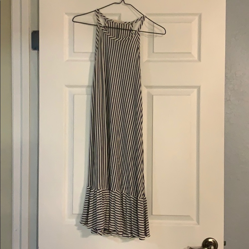 Navy vertical stripe dress